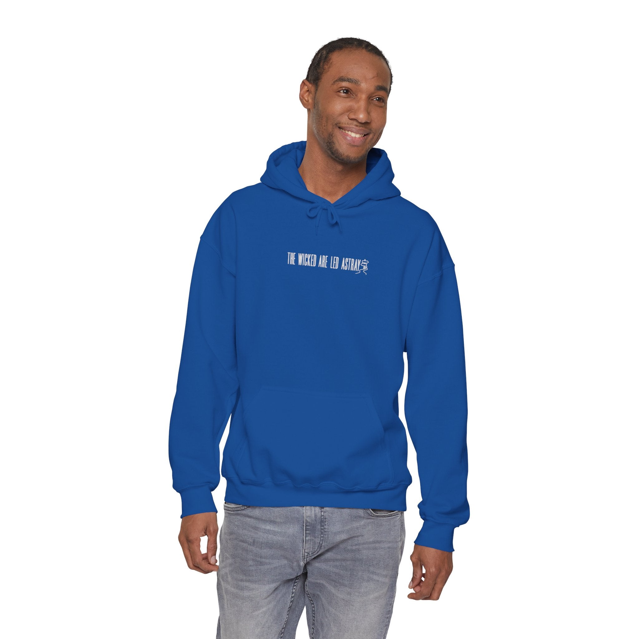 The Wicked Are Led Astray Hoodie — Minimal Gothic Graphic Hoodie
