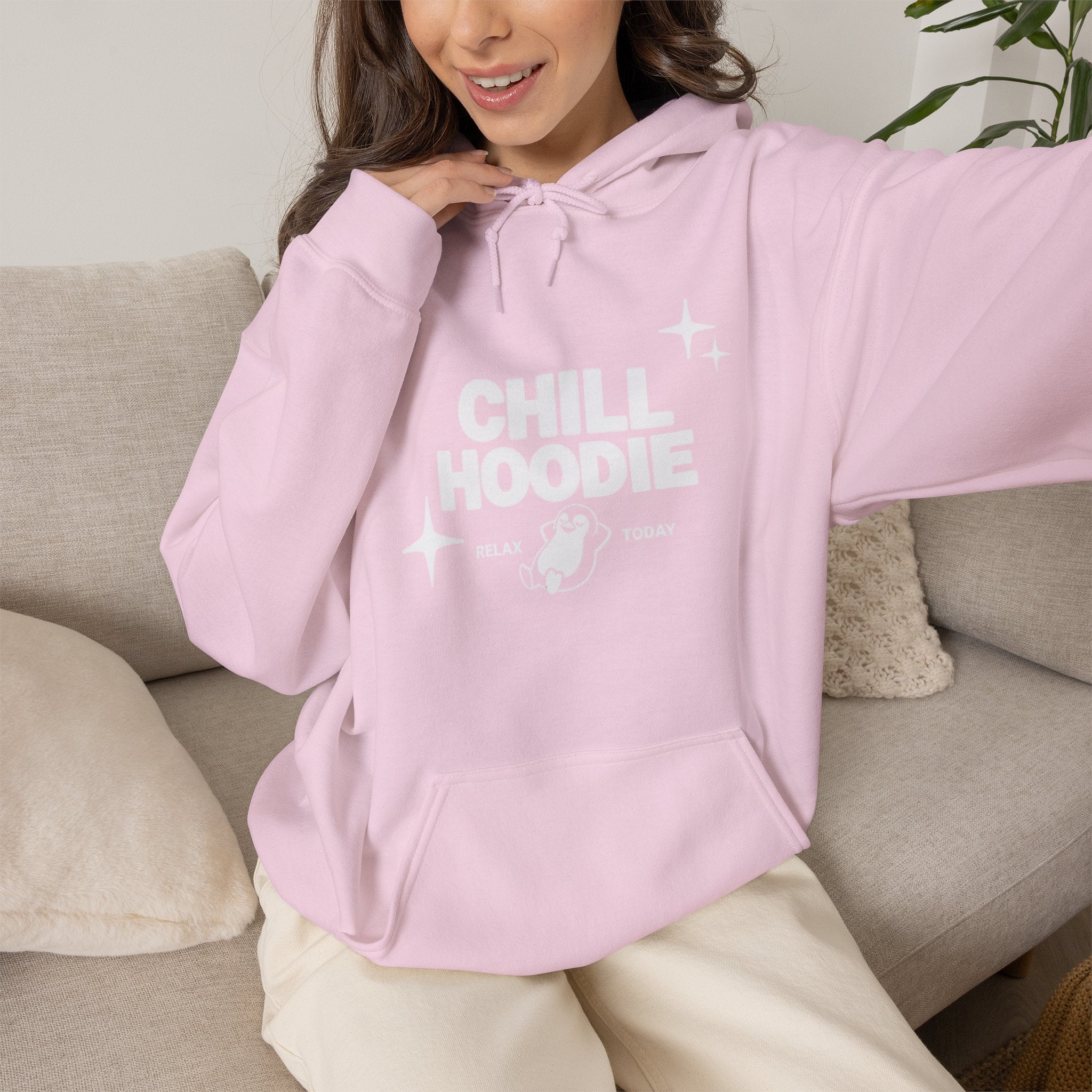 Chill Hoodie Graphic Pullover – Relax Today Black Hoodie