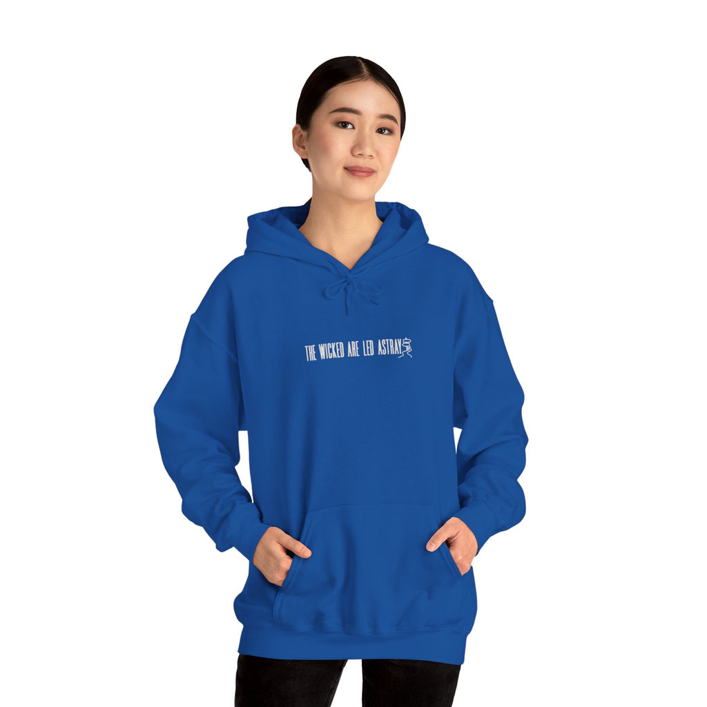 The Wicked Are Led Astray Hoodie — Minimal Gothic Graphic Hoodie