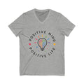 Positive Mind Positive Life V-Neck Tee — Inspirational Lightbulb Design