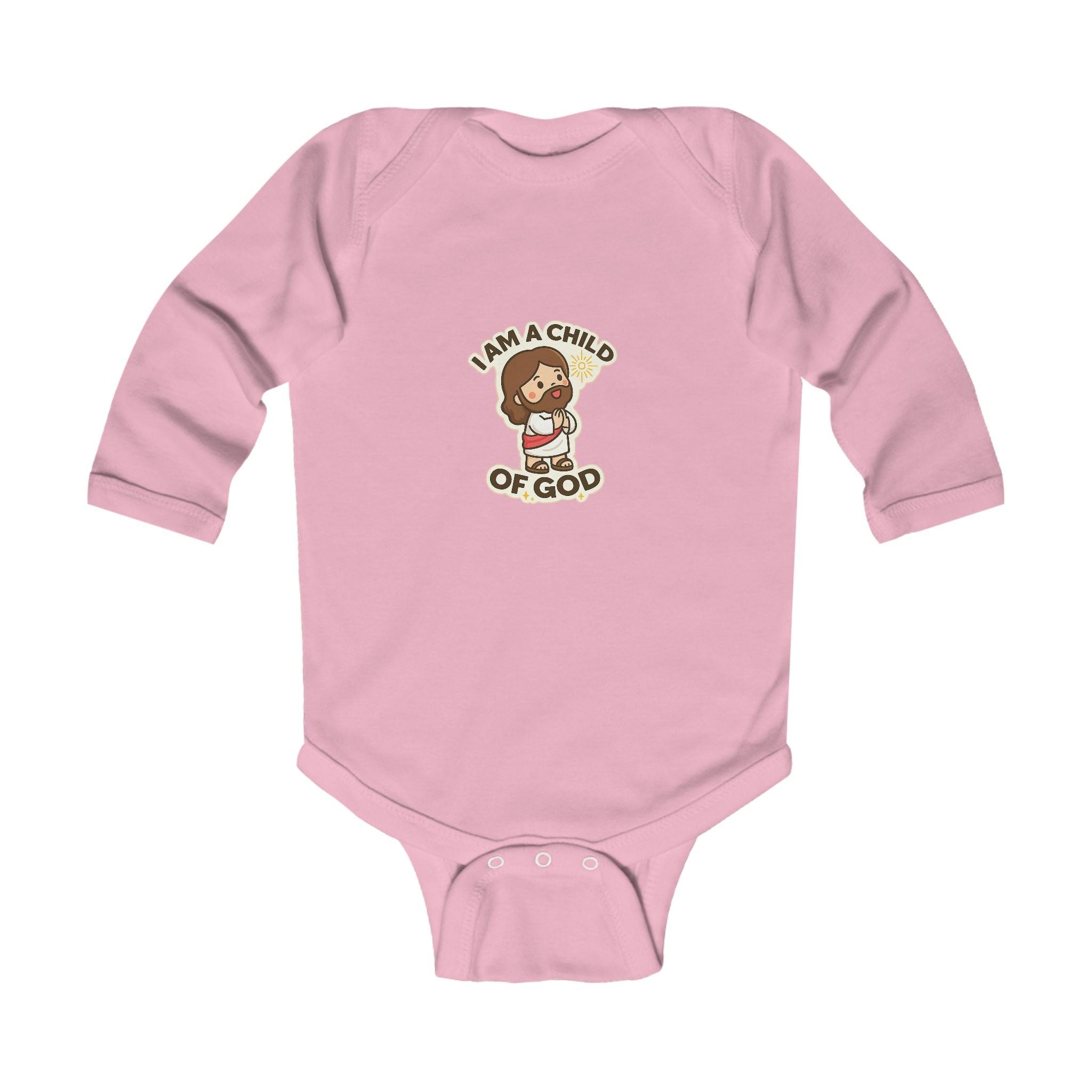 Infant Bodysuit - "I Am a Child of God" Cute Jesus Baby Long Sleeve Onesie