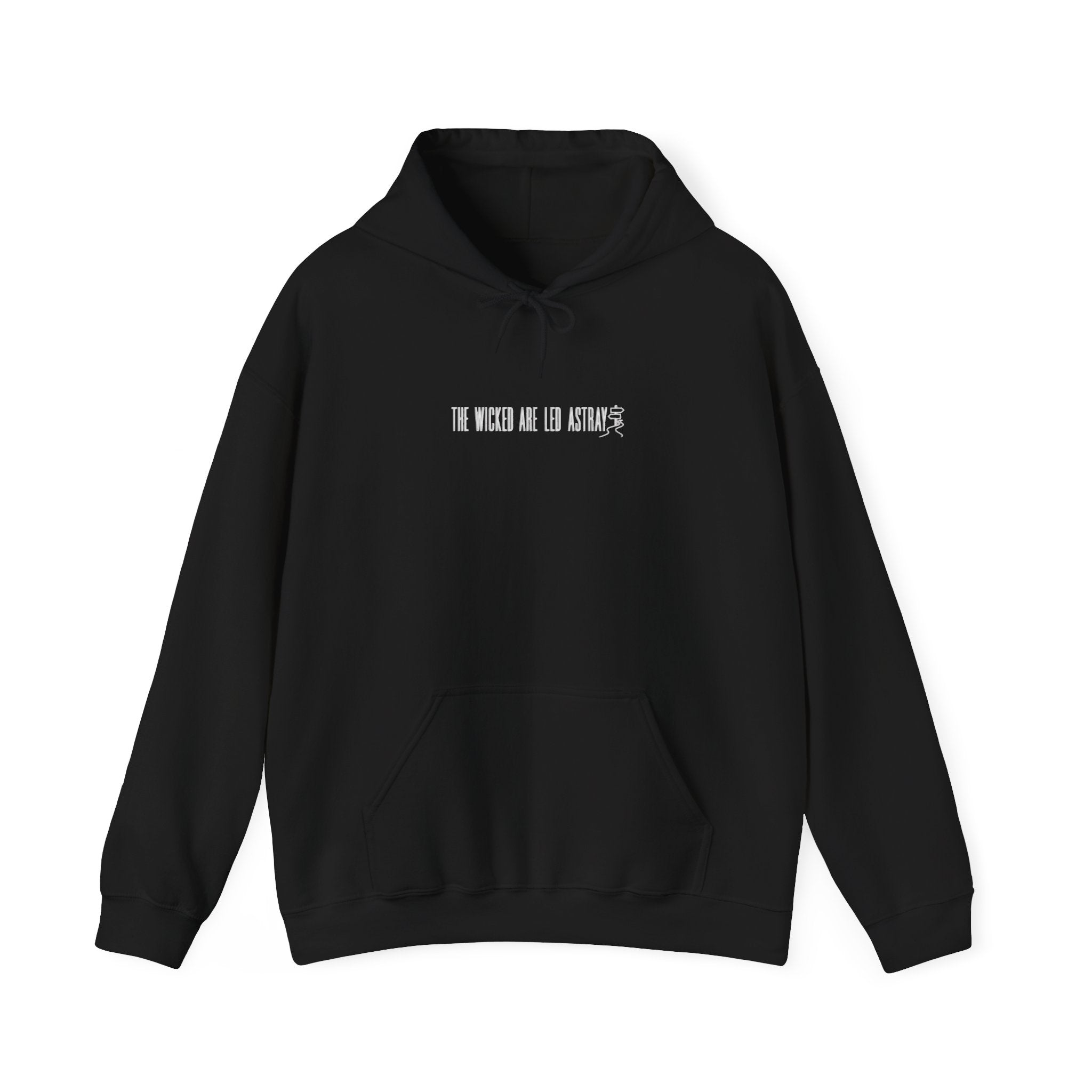 The Wicked Are Led Astray Hoodie — Minimal Gothic Graphic Hoodie