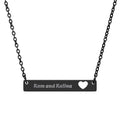 Engravable Cutout Heart Bar Necklace — Personalized Name Bar Pendant