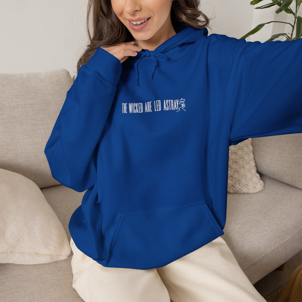 The Wicked Are Led Astray Hoodie — Minimal Gothic Graphic Hoodie