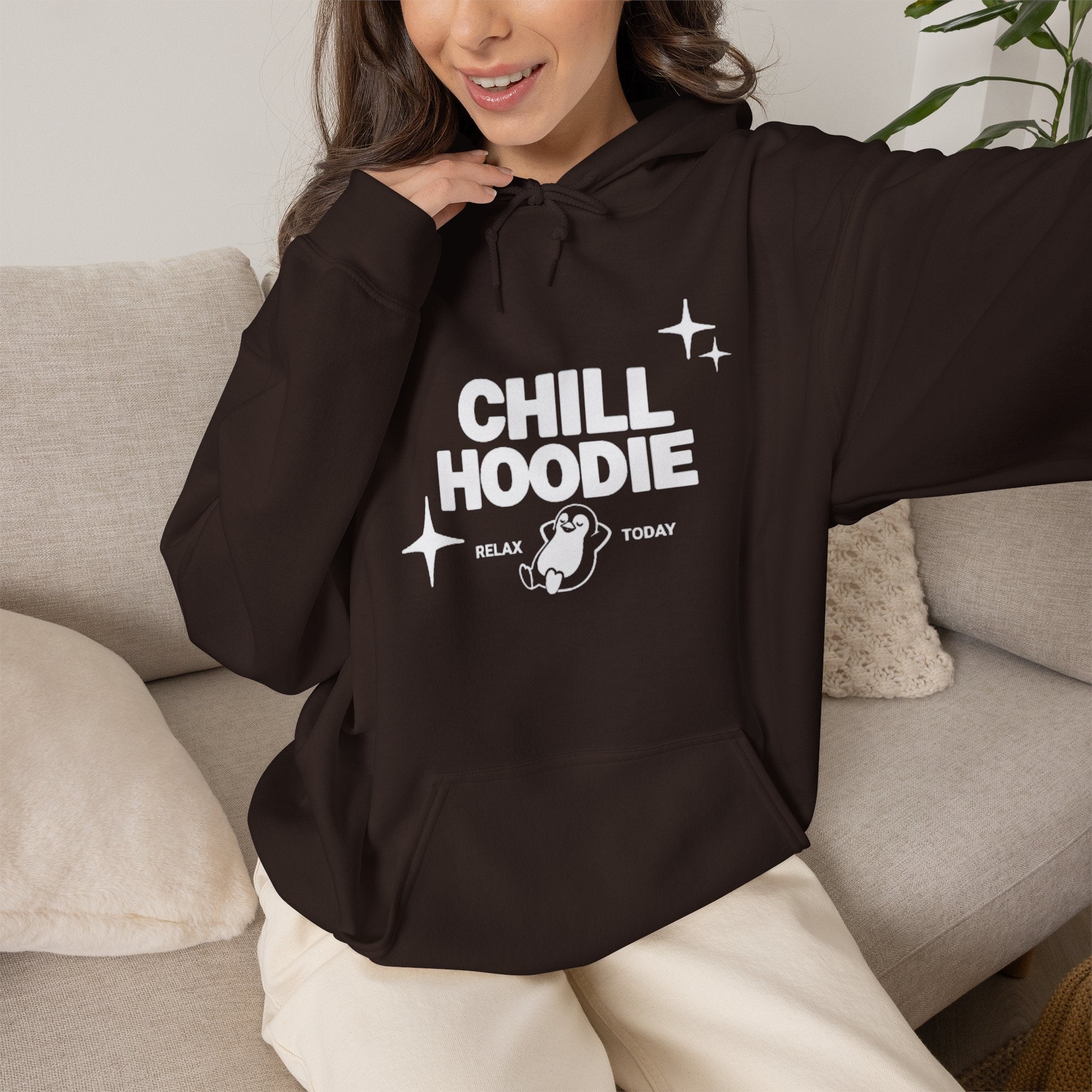 Chill Hoodie Graphic Pullover – Relax Today Black Hoodie