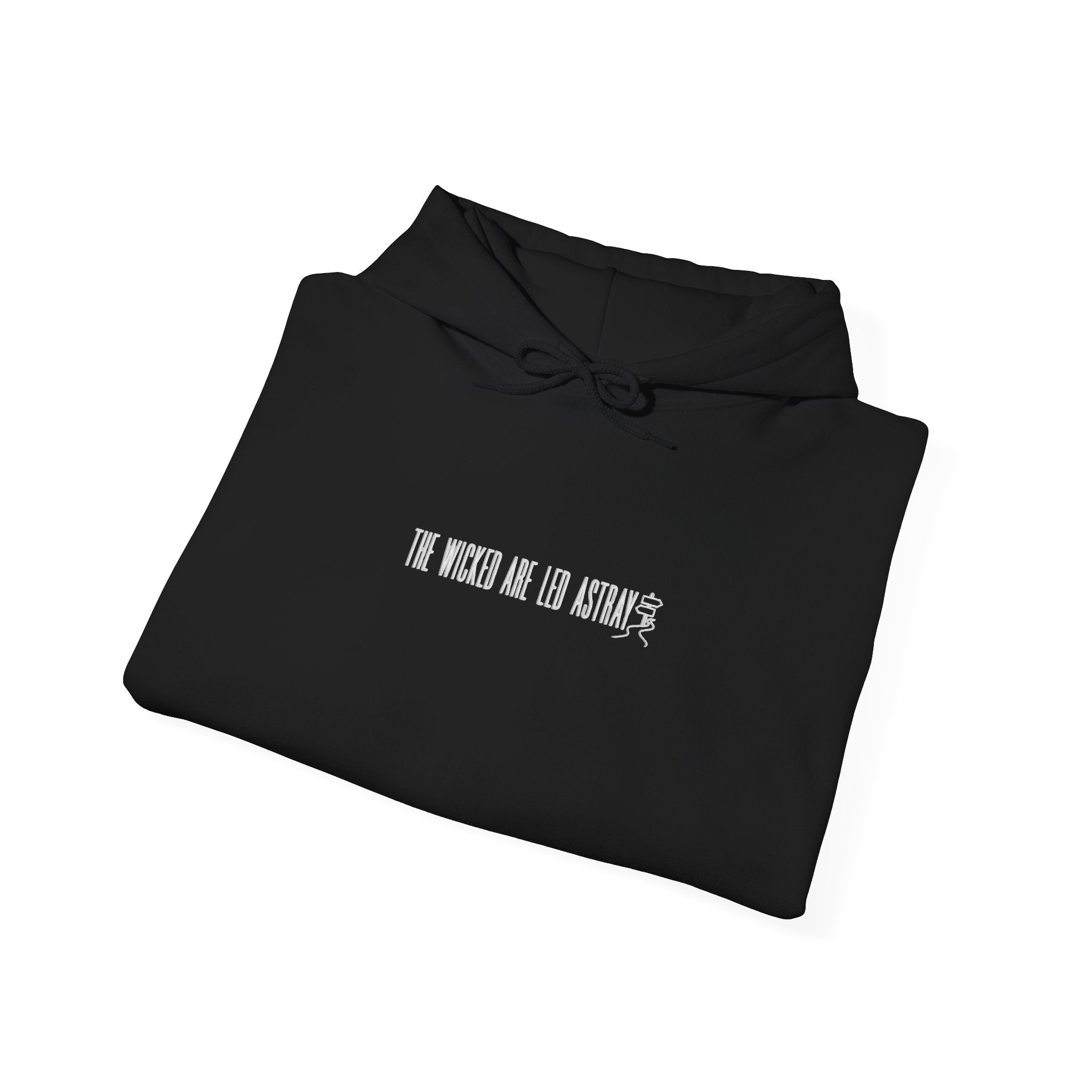 The Wicked Are Led Astray Hoodie — Minimal Gothic Graphic Hoodie