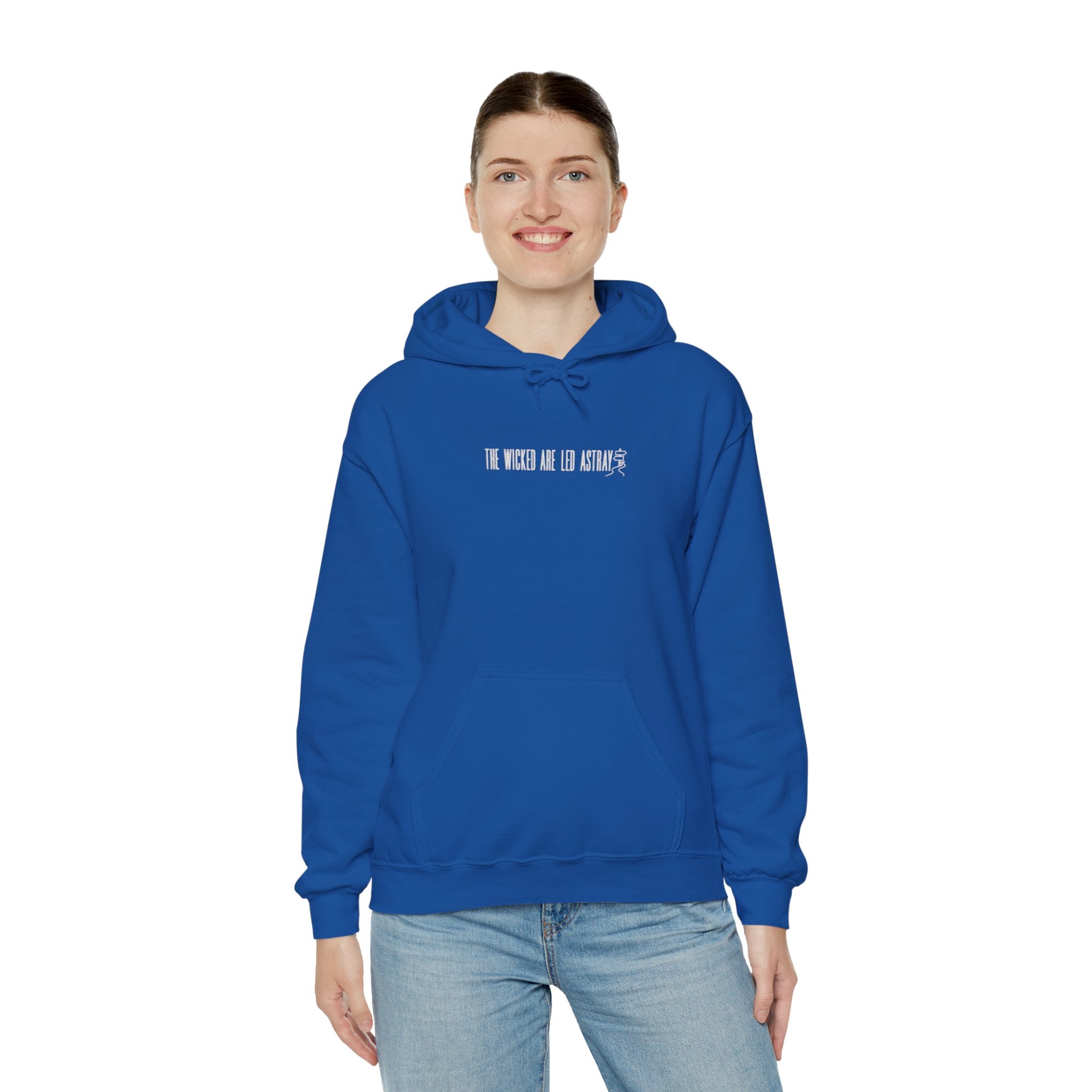 The Wicked Are Led Astray Hoodie — Minimal Gothic Graphic Hoodie